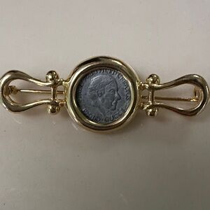 Gold Coin Brooch